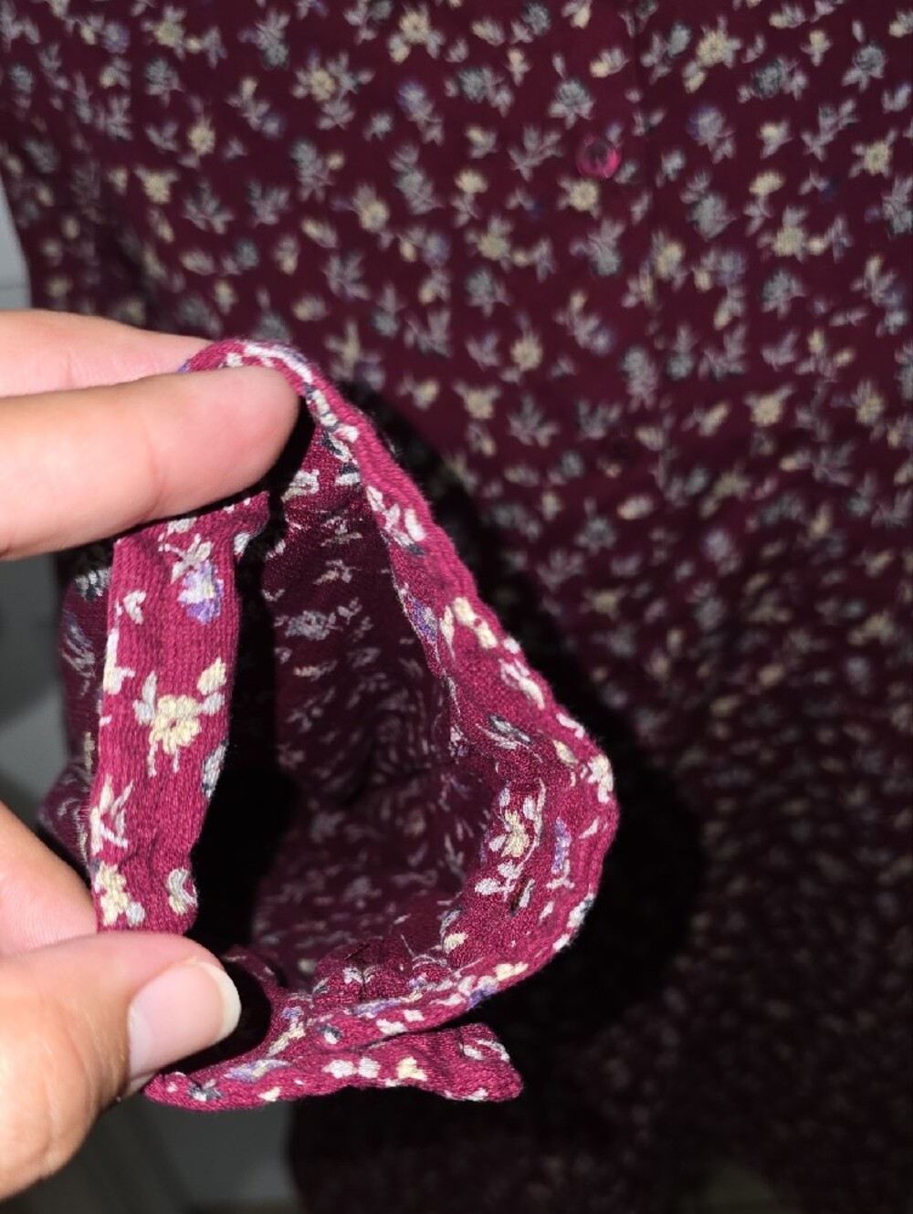 Dress Barn Classic Button-Up Shirt in Burgundy Floral Size 18W-20W - Picture 4 of 14